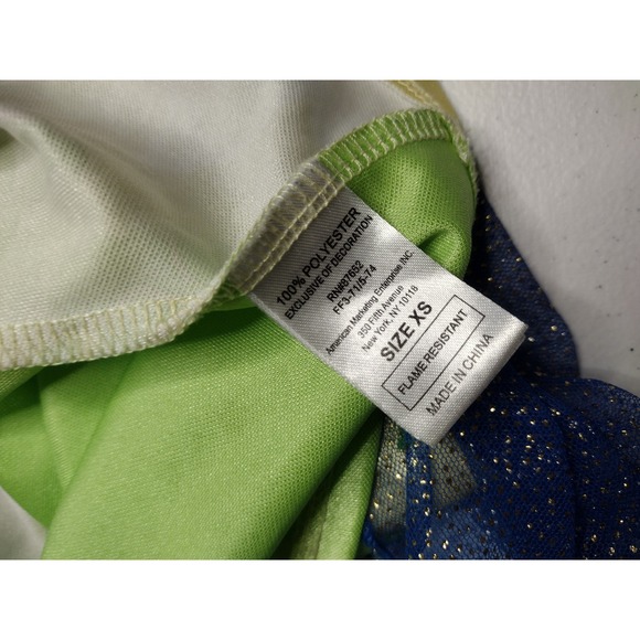 Disney Princess Mulan Nightgown Girls Size XS Green Yellow Glitter Sleep Dress - Picture 4 of 4